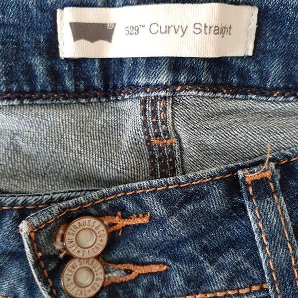 Levi's 529 Curvy Fit Straight Women's Medium Wash Denim Jeans-Size 10 M W30 L32 - Picture 9 of 10